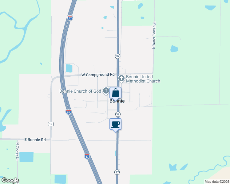 map of restaurants, bars, coffee shops, grocery stores, and more near in Bonnie