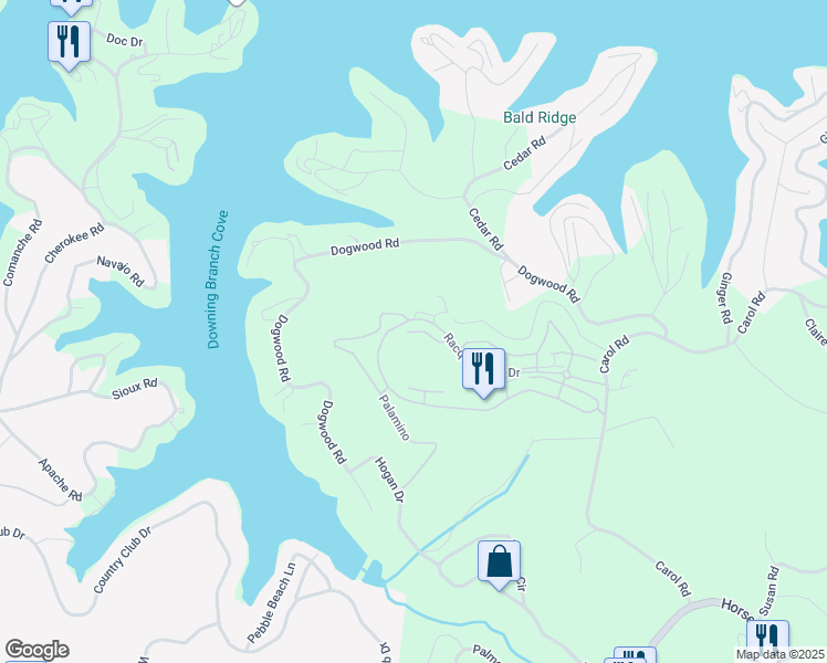 map of restaurants, bars, coffee shops, grocery stores, and more near 408 Racquet Club Drive in Lake Ozark