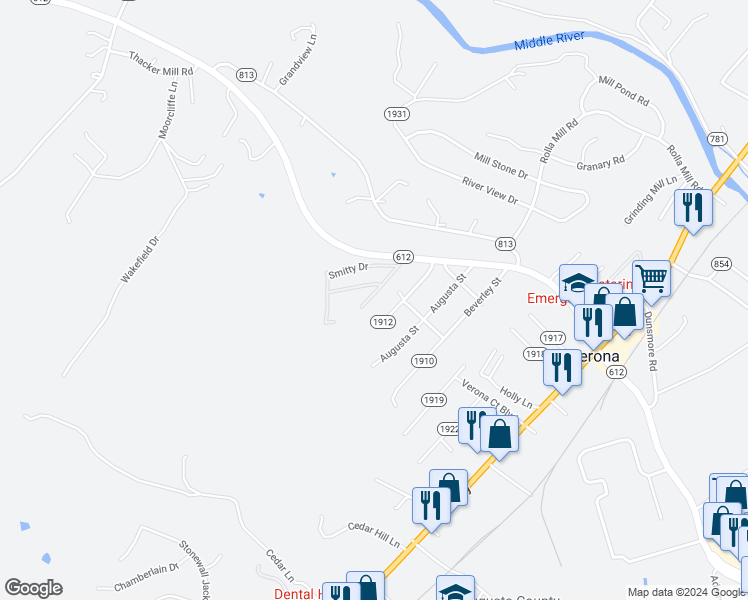 map of restaurants, bars, coffee shops, grocery stores, and more near 48 Washington Street in Verona
