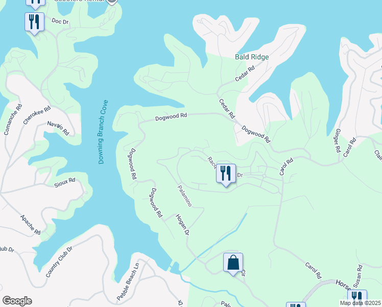 map of restaurants, bars, coffee shops, grocery stores, and more near 408 Racquet Club Drive in Lake Ozark