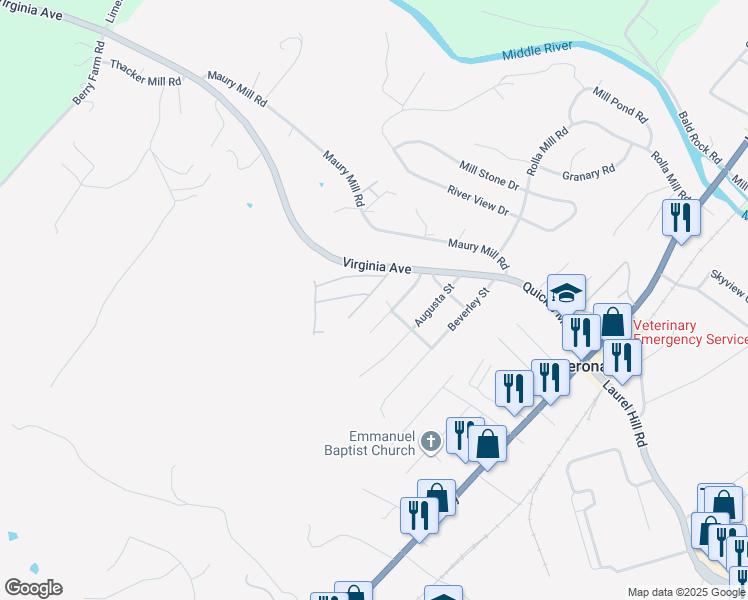 map of restaurants, bars, coffee shops, grocery stores, and more near 28 Washington Street in Verona