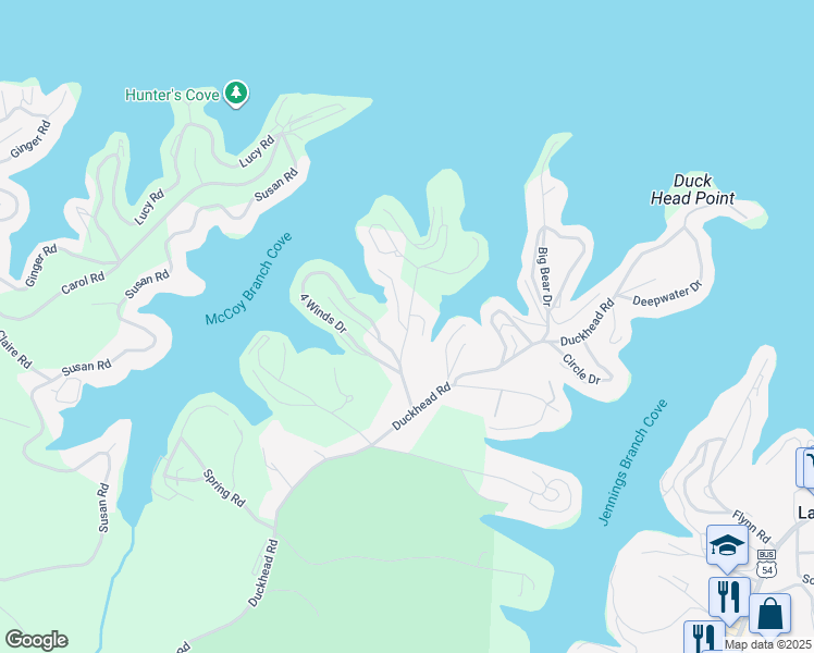 map of restaurants, bars, coffee shops, grocery stores, and more near 85 Kimberly Drive in Lake Ozark