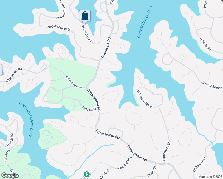 map of restaurants, bars, coffee shops, grocery stores, and more near 268 Woodhaven Circle in Village of Four Seasons