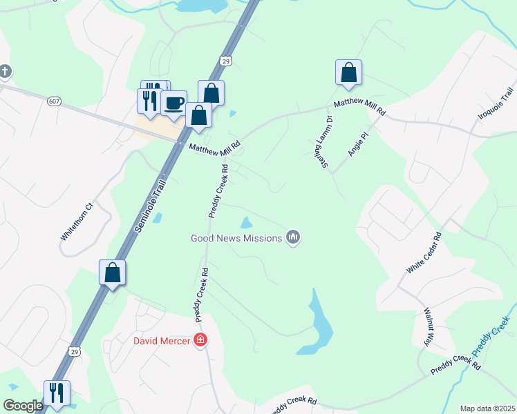 map of restaurants, bars, coffee shops, grocery stores, and more near 129 Oak View Road in Barboursville