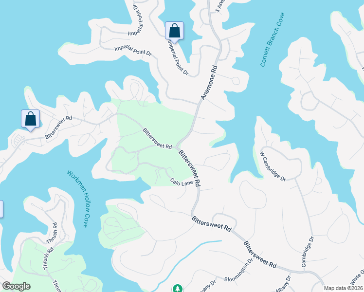 map of restaurants, bars, coffee shops, grocery stores, and more near Anemone Road in Lake Ozark