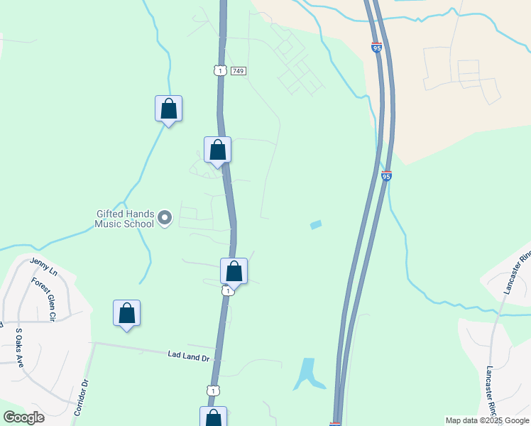 map of restaurants, bars, coffee shops, grocery stores, and more near 4811 Wildroot Lane in Fredericksburg