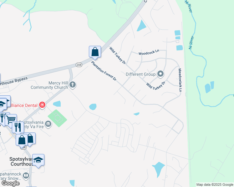 map of restaurants, bars, coffee shops, grocery stores, and more near 6926 Lunette Lane in Spotsylvania Courthouse