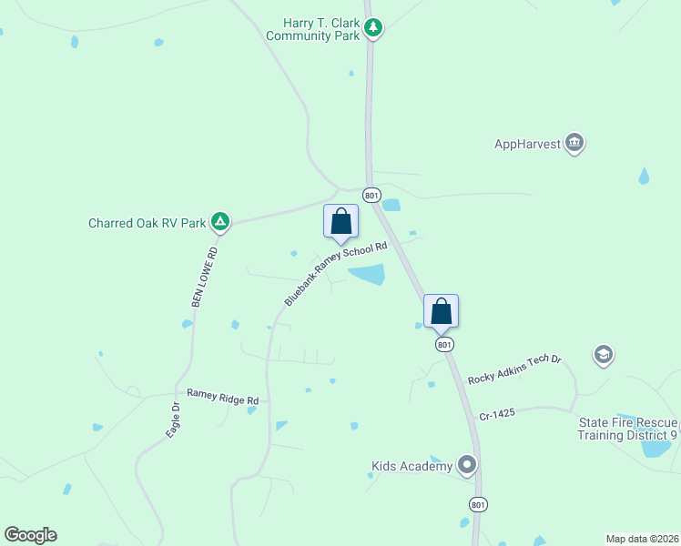 map of restaurants, bars, coffee shops, grocery stores, and more near 40 Charmark Court Road in Morehead