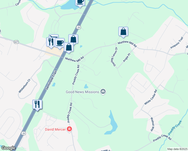 map of restaurants, bars, coffee shops, grocery stores, and more near 129 Oak View Road in Barboursville