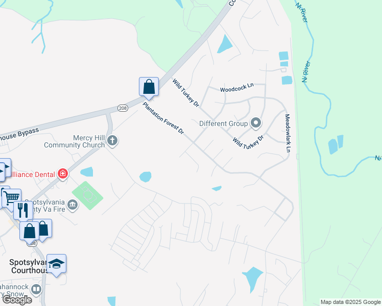 map of restaurants, bars, coffee shops, grocery stores, and more near 6923 Lunette Lane in Spotsylvania Courthouse