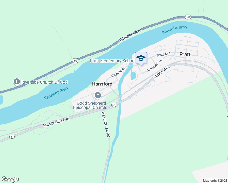map of restaurants, bars, coffee shops, grocery stores, and more near 14th Street in Kanawha County
