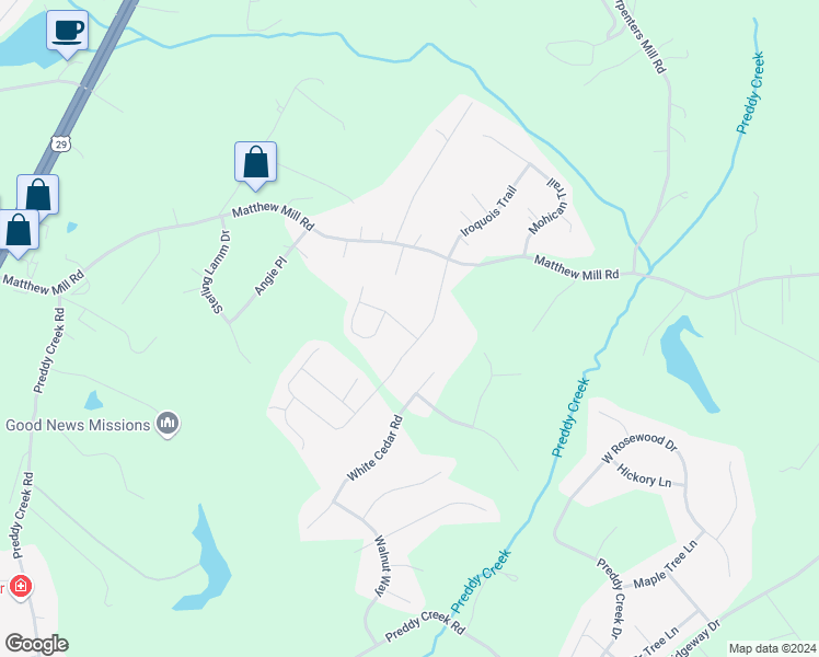map of restaurants, bars, coffee shops, grocery stores, and more near 26 Norford Drive in Ruckersville