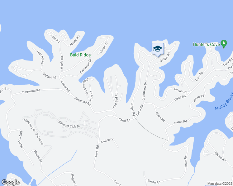 map of restaurants, bars, coffee shops, grocery stores, and more near Red Bud Road in Lake Ozark