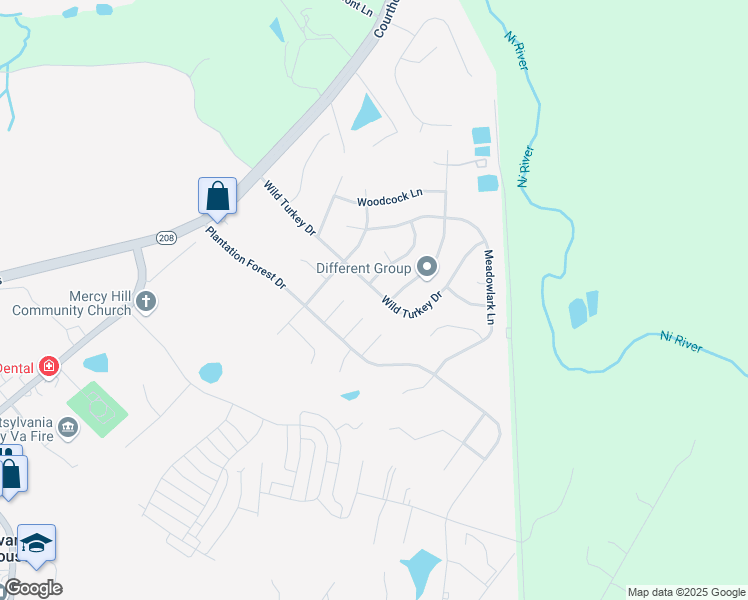 map of restaurants, bars, coffee shops, grocery stores, and more near 7002 Wild Turkey Drive in Spotsylvania