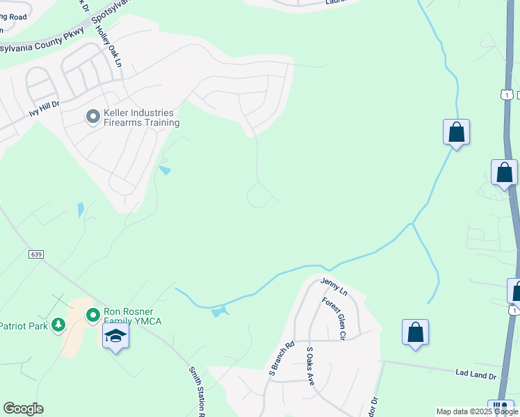 map of restaurants, bars, coffee shops, grocery stores, and more near 5008 Birch Leaf Circle in Fredericksburg