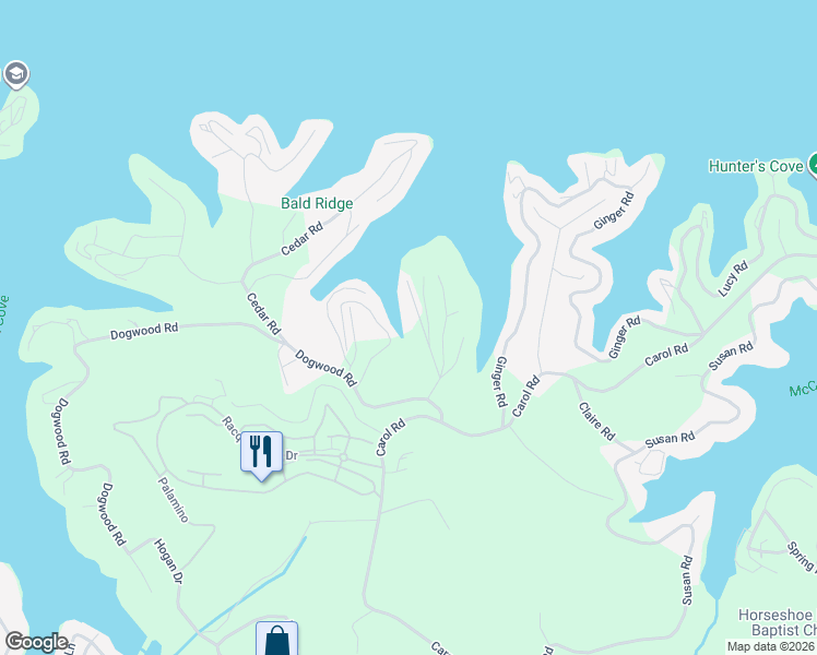 map of restaurants, bars, coffee shops, grocery stores, and more near 119 Hidden Harbor Drive in Lake Ozark