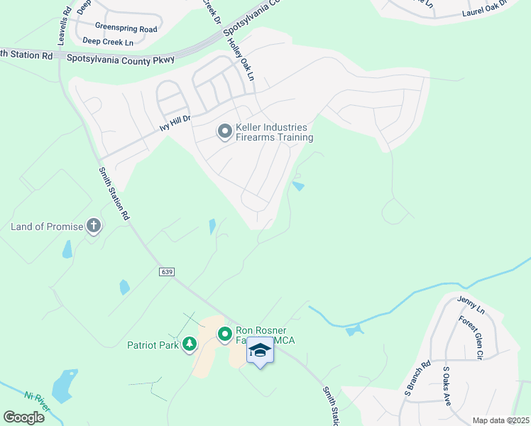 map of restaurants, bars, coffee shops, grocery stores, and more near 9302 Wood Creek Circle in Fredericksburg
