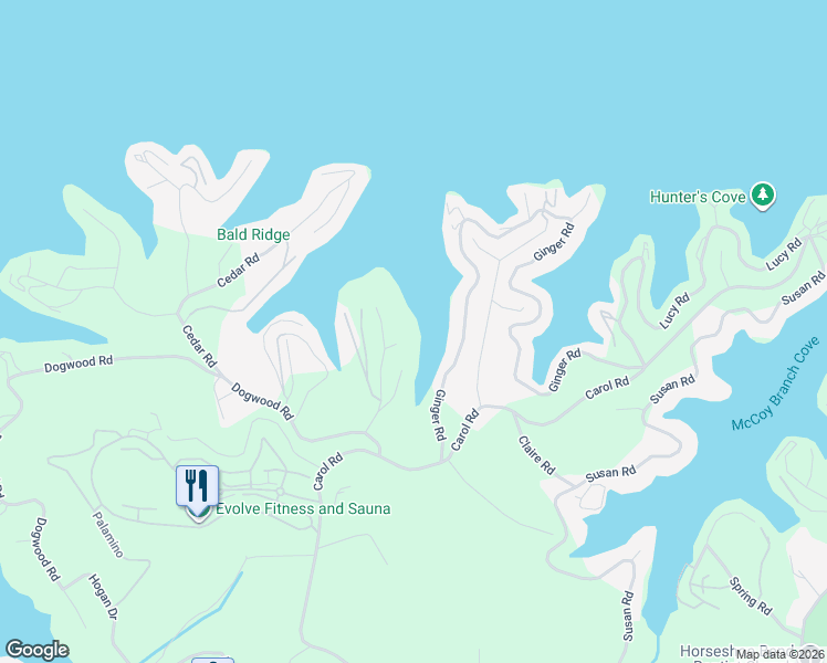 map of restaurants, bars, coffee shops, grocery stores, and more near Red Bud Road in Lake Ozark