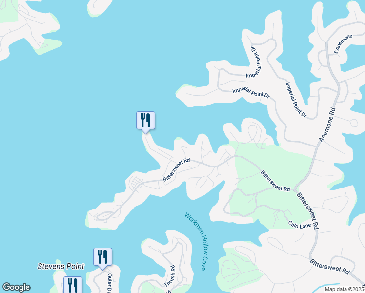 map of restaurants, bars, coffee shops, grocery stores, and more near 101 White Oak in Lake Ozark