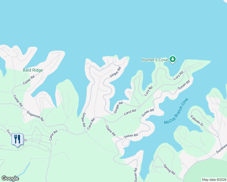 map of restaurants, bars, coffee shops, grocery stores, and more near 1183 Ginger Road in Lake Ozark