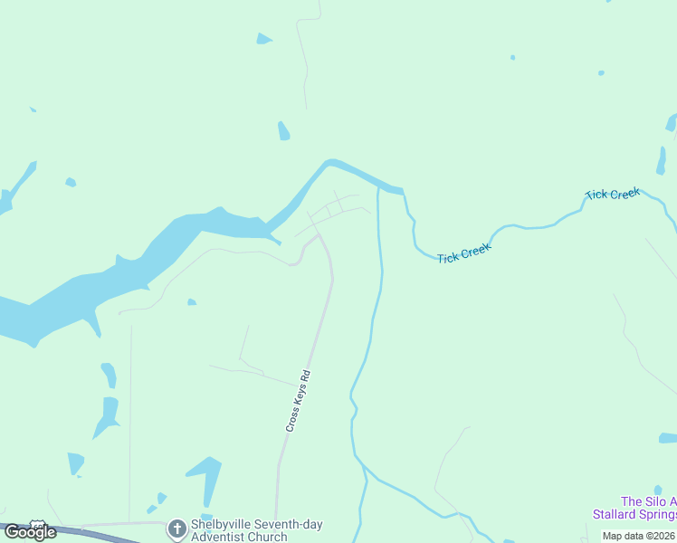 map of restaurants, bars, coffee shops, grocery stores, and more near 1349 Cross Keys Road in Shelbyville