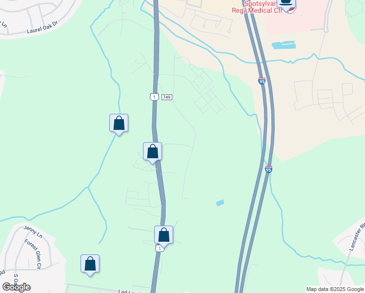 map of restaurants, bars, coffee shops, grocery stores, and more near 4904 Orchard Ridge Drive in Fredericksburg