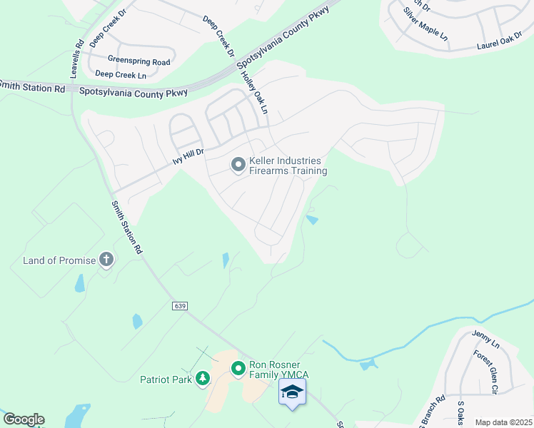 map of restaurants, bars, coffee shops, grocery stores, and more near 9405 Wood Creek Circle in Fredericksburg