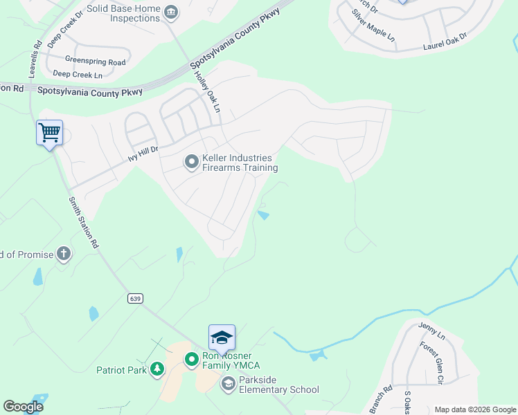 map of restaurants, bars, coffee shops, grocery stores, and more near 40614 Bunker Hill Road in Fredericksburg