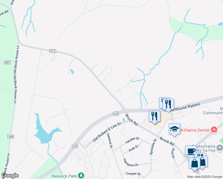 map of restaurants, bars, coffee shops, grocery stores, and more near 9000 Judiciary Drive in Spotsylvania Courthouse
