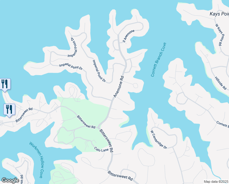 map of restaurants, bars, coffee shops, grocery stores, and more near 1-23 Cascade Ct in Lake Ozark