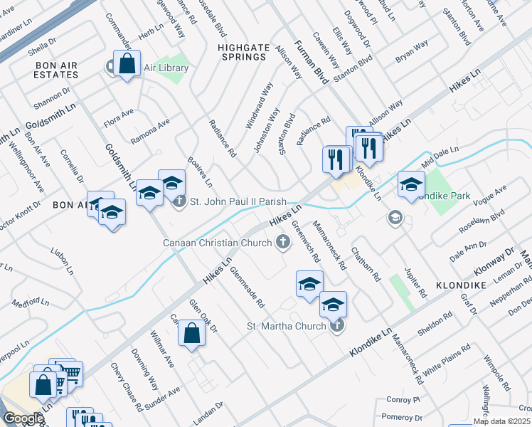 map of restaurants, bars, coffee shops, grocery stores, and more near in Louisville