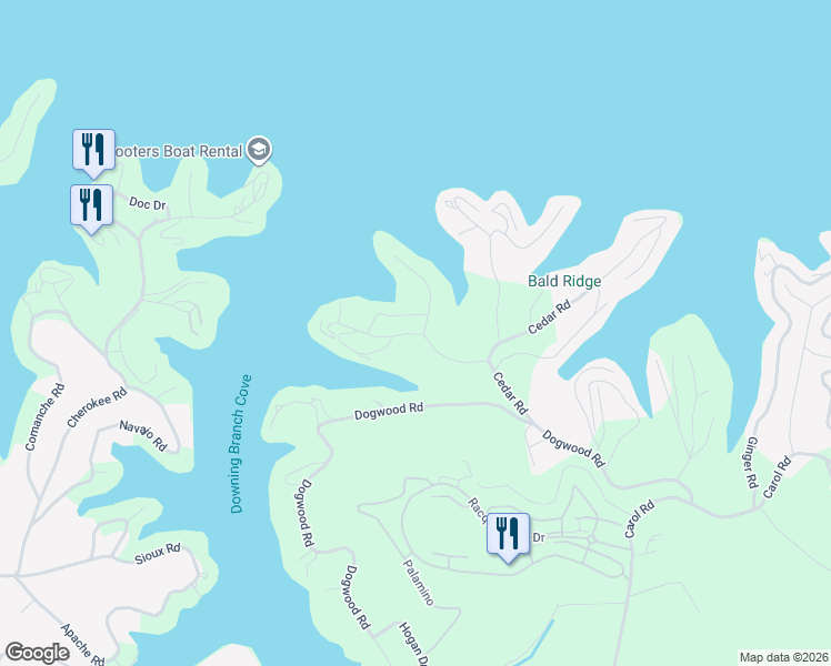 map of restaurants, bars, coffee shops, grocery stores, and more near Walnut Road in Lake Ozark