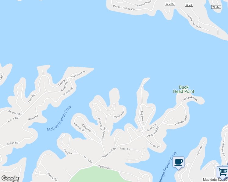 map of restaurants, bars, coffee shops, grocery stores, and more near 6 Monarch Cove Court in Lake Ozark