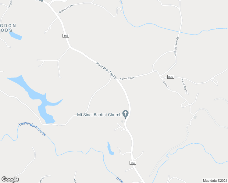 map of restaurants, bars, coffee shops, grocery stores, and more near 813 Simmons Gap Road in Dyke