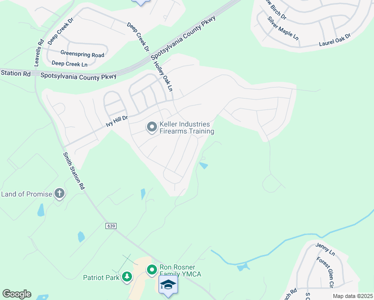 map of restaurants, bars, coffee shops, grocery stores, and more near 9523 Fall Haven Road in Fredericksburg