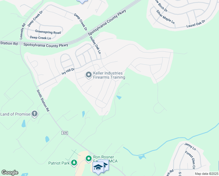 map of restaurants, bars, coffee shops, grocery stores, and more near 9523 Fall Haven Road in Fredericksburg