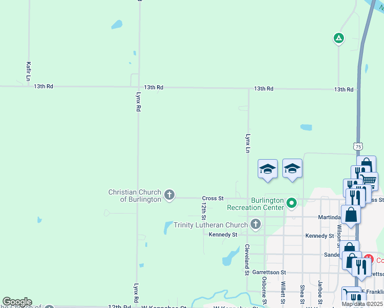 map of restaurants, bars, coffee shops, grocery stores, and more near 1254 Lynx Lane in Burlington