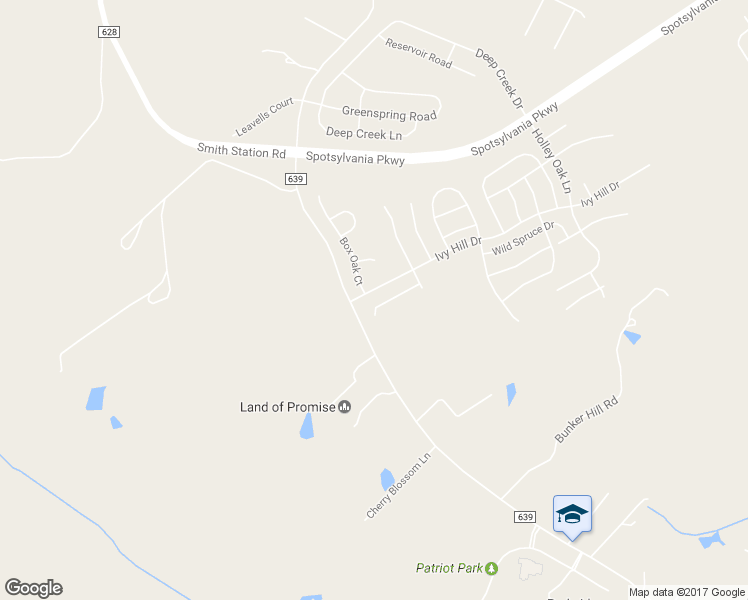 map of restaurants, bars, coffee shops, grocery stores, and more near 6117 Black Oak Court in Fredericksburg