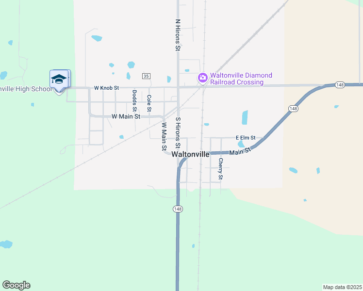 map of restaurants, bars, coffee shops, grocery stores, and more near 407-411 S Hirons St in Waltonville