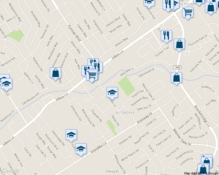 map of restaurants, bars, coffee shops, grocery stores, and more near 3006 Mid Dale Lane in Louisville
