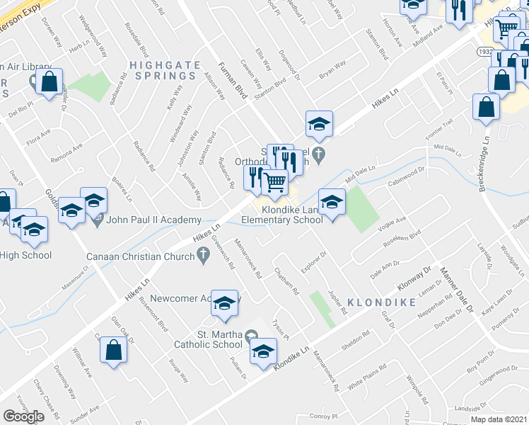 map of restaurants, bars, coffee shops, grocery stores, and more near 3713 Briarbridge Lane in Louisville