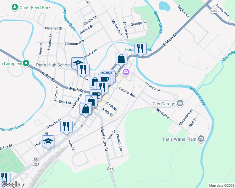 map of restaurants, bars, coffee shops, grocery stores, and more near in Paris