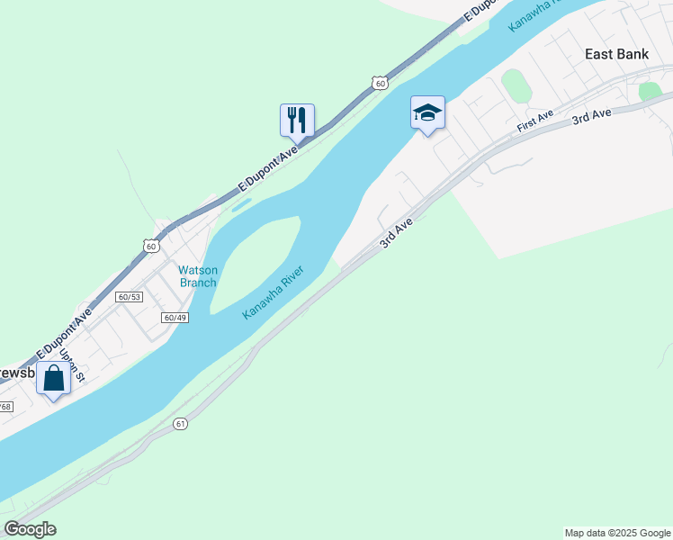 map of restaurants, bars, coffee shops, grocery stores, and more near 20492 First Avenue in Shrewsbury