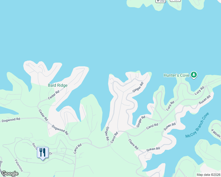 map of restaurants, bars, coffee shops, grocery stores, and more near 307-353 Ginger Road in Lake Ozark