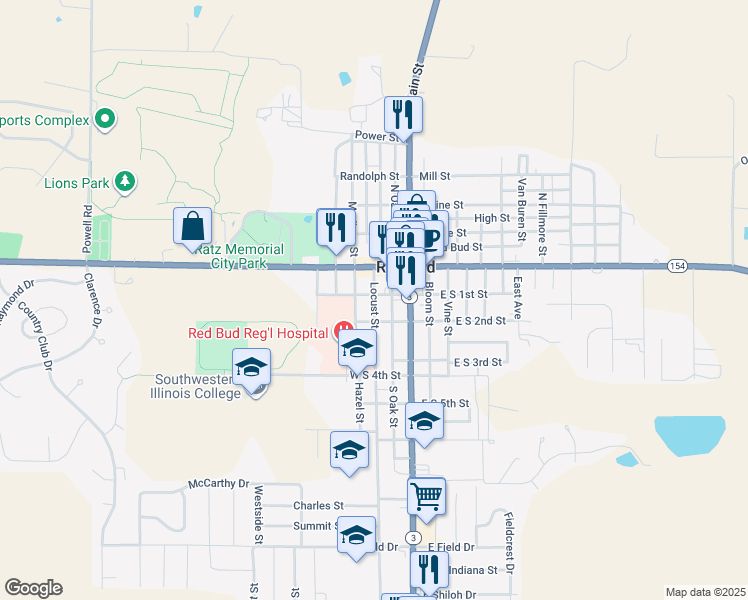 219 Locust Street, Red Bud IL Walk Score