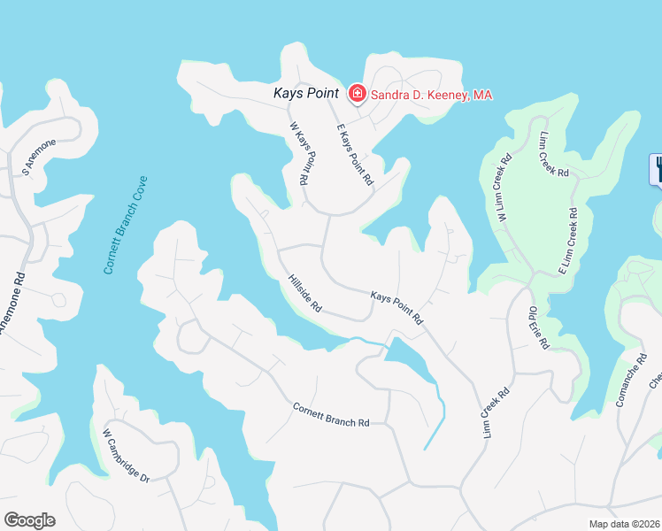 map of restaurants, bars, coffee shops, grocery stores, and more near 362-484 Kays Point Rd in Lake Ozark