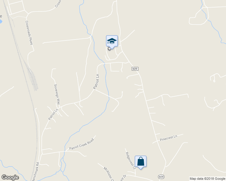 map of restaurants, bars, coffee shops, grocery stores, and more near 2740 Patriot Lane in Fredericksburg