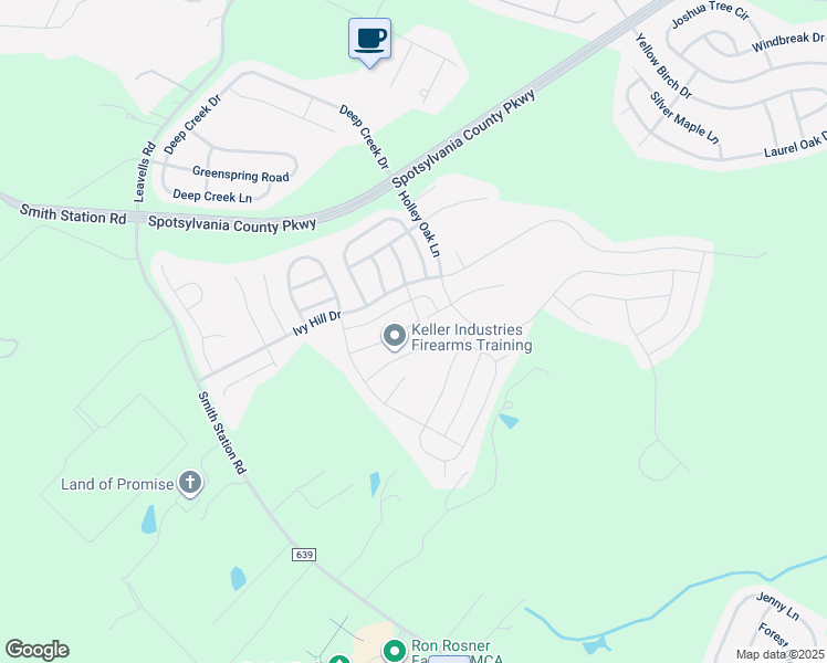 map of restaurants, bars, coffee shops, grocery stores, and more near 5800 Spruce Valley Drive in Fredericksburg