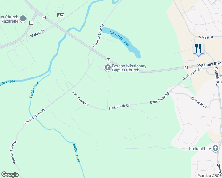 map of restaurants, bars, coffee shops, grocery stores, and more near 13100 Davis Lane in Festus