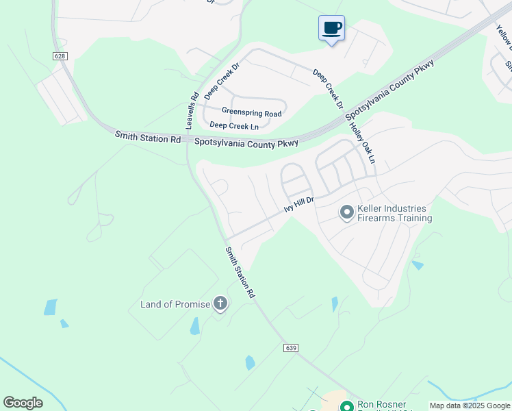 map of restaurants, bars, coffee shops, grocery stores, and more near 9706 Glenn Brooke Court in Fredericksburg